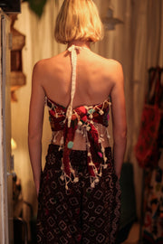 LENA KANTHA TROUSERS RED WINE - sustainably made MOMO NEW YORK sustainable clothing, embroidered slow fashion