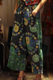 LENA KANTHA TROUSERS SUNFLOWER - sustainably made MOMO NEW YORK sustainable clothing, embroidered slow fashion