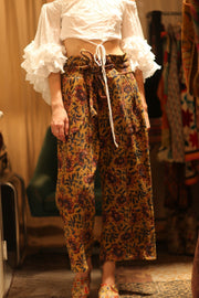 LENA KANTHA TROUSERS YELLOW - sustainably made MOMO NEW YORK sustainable clothing, embroidered slow fashion
