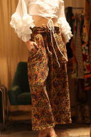 LENA KANTHA TROUSERS YELLOW - sustainably made MOMO NEW YORK sustainable clothing, embroidered slow fashion