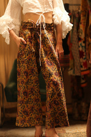 LENA KANTHA TROUSERS YELLOW - sustainably made MOMO NEW YORK sustainable clothing, embroidered slow fashion