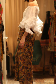 LENA KANTHA TROUSERS YELLOW - sustainably made MOMO NEW YORK sustainable clothing, embroidered slow fashion