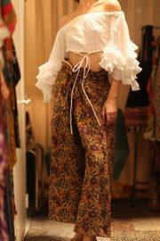 LENA KANTHA TROUSERS YELLOW - sustainably made MOMO NEW YORK sustainable clothing, embroidered slow fashion