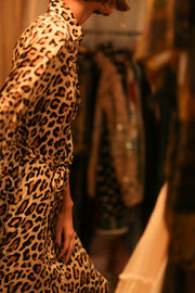 LEO PRINT BUTTON DRESS RUTH SERVGE - sustainably made MOMO NEW YORK sustainable clothing, dress slow fashion