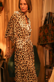 LEO PRINT BUTTON DRESS RUTH SERVGE - sustainably made MOMO NEW YORK sustainable clothing, dress slow fashion