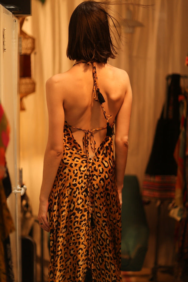 LEO PRINT DRESS HANNAH - sustainably made MOMO NEW YORK sustainable clothing, dress slow fashion