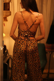 LEO PRINT SILK JUMPSUIT NEIS - sustainably made MOMO NEW YORK sustainable clothing, jumpsuit slow fashion