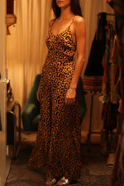 LEO PRINT SILK JUMPSUIT NEIS - sustainably made MOMO NEW YORK sustainable clothing, jumpsuit slow fashion