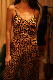 LEO PRINT SILK JUMPSUIT NEIS - sustainably made MOMO NEW YORK sustainable clothing, jumpsuit slow fashion
