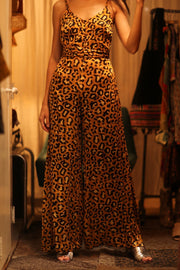 LEO PRINT SILK JUMPSUIT NEIS - sustainably made MOMO NEW YORK sustainable clothing, jumpsuit slow fashion