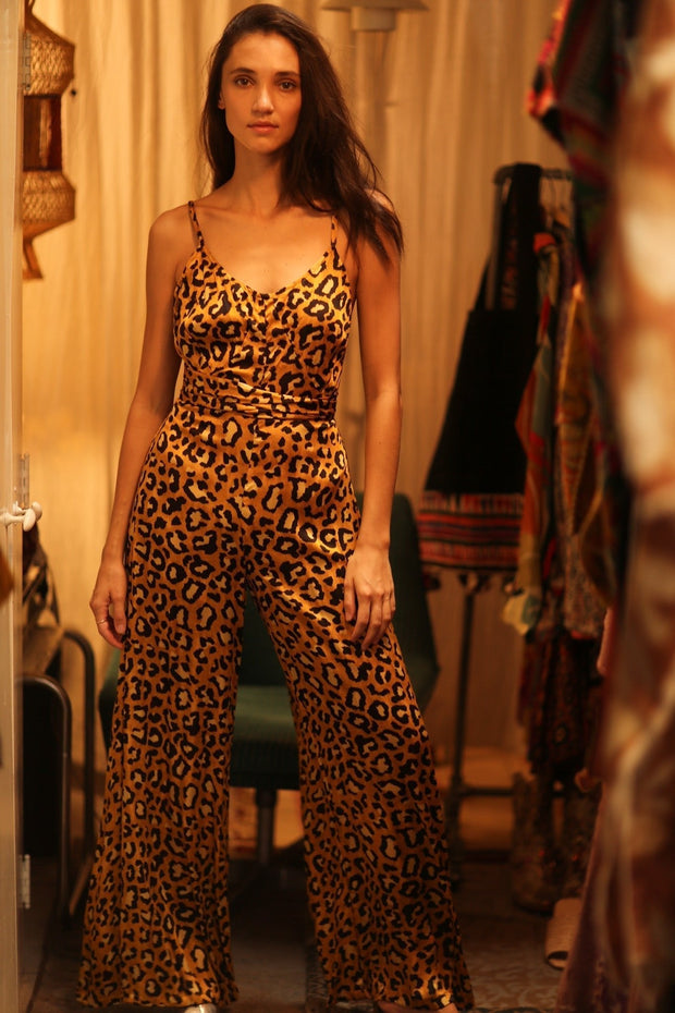 LEO PRINT SILK JUMPSUIT NEIS - sustainably made MOMO NEW YORK sustainable clothing, jumpsuit slow fashion