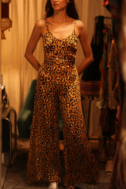 LEO PRINT SILK JUMPSUIT NEIS - sustainably made MOMO NEW YORK sustainable clothing, jumpsuit slow fashion