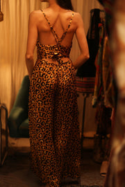 LEO PRINT SILK JUMPSUIT NEIS - sustainably made MOMO NEW YORK sustainable clothing, jumpsuit slow fashion