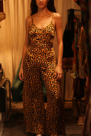 LEO PRINT SILK JUMPSUIT NEIS - sustainably made MOMO NEW YORK sustainable clothing, jumpsuit slow fashion