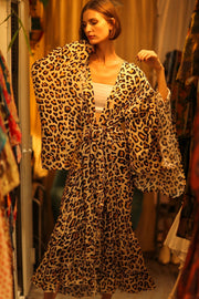 LEO PRINT XXL SILK KIMONO PINA - sustainably made MOMO NEW YORK sustainable clothing, bestseller slow fashion