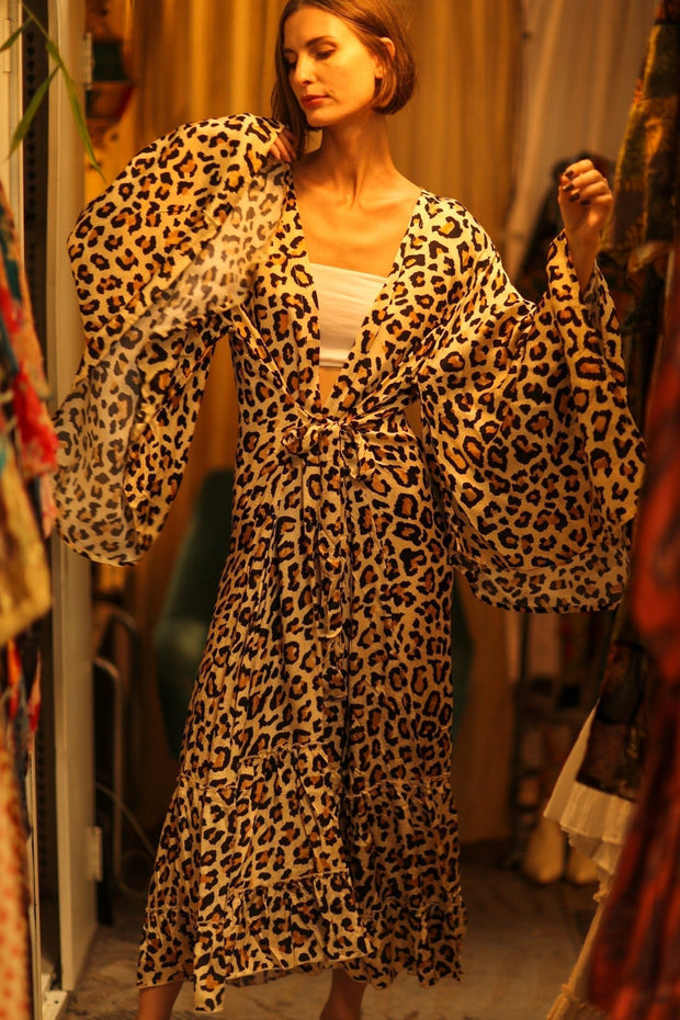 LEO PRINT XXL SILK KIMONO PINA - sustainably made MOMO NEW YORK sustainable clothing, bestseller slow fashion