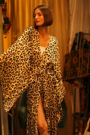 LEO PRINT XXL SILK KIMONO PINA - sustainably made MOMO NEW YORK sustainable clothing, bestseller slow fashion