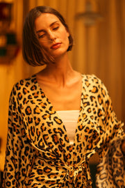 LEO PRINT XXL SILK KIMONO PINA - sustainably made MOMO NEW YORK sustainable clothing, bestseller slow fashion