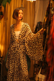 LEO PRINT XXL SILK KIMONO PINA - sustainably made MOMO NEW YORK sustainable clothing, bestseller slow fashion
