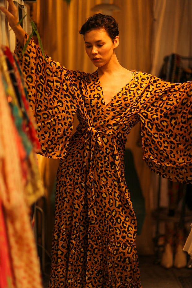 LEO PRINT XXL WING KIMONO PINA - sustainably made MOMO NEW YORK sustainable clothing, bestseller slow fashion