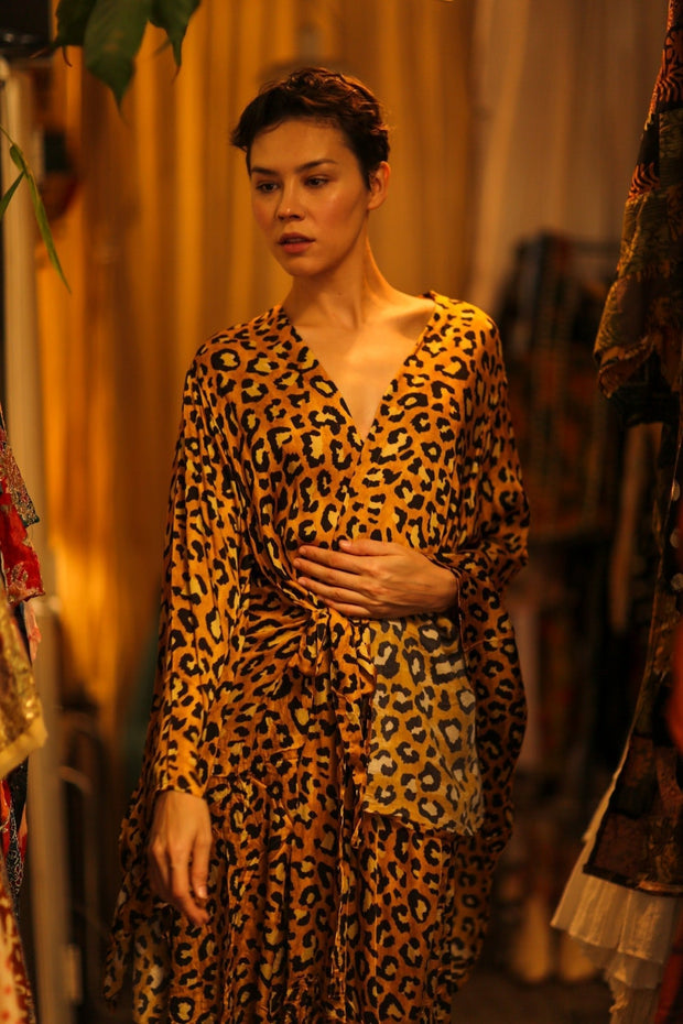 LEO PRINT XXL WING KIMONO PINA - sustainably made MOMO NEW YORK sustainable clothing, bestseller slow fashion