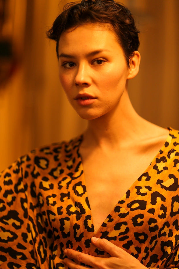 LEO PRINT XXL WING KIMONO PINA - sustainably made MOMO NEW YORK sustainable clothing, bestseller slow fashion