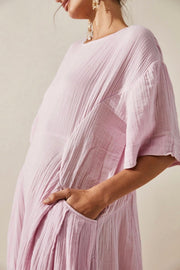 LIGHT COTTON MIDI DRESS ARABELLA - sustainably made MOMO NEW YORK sustainable clothing, dress slow fashion