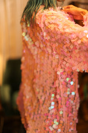 LIGHT PINK SHORT GLITTER KIMONO WITT - sustainably made MOMO NEW YORK sustainable clothing, bestseller slow fashion