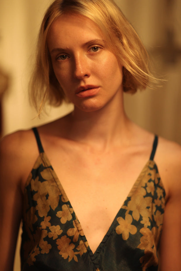 LILY DRESS GOLDEN VINES - sustainably made MOMO NEW YORK sustainable clothing, new slow fashion