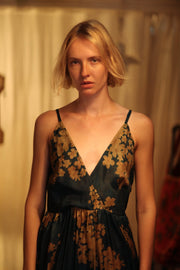 LILY DRESS GOLDEN VINES - sustainably made MOMO NEW YORK sustainable clothing, new slow fashion
