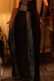 LILY SILK DRESS BLUE STRIPE - sustainably made MOMO NEW YORK sustainable clothing, Boho Chic Dress slow fashion