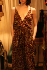 LILY SILK DRESS MINI GREEN YELLOW FLORAL - sustainably made MOMO NEW YORK sustainable clothing, Boho Chic Dress slow fashion