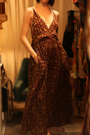 LILY SILK DRESS MINI GREEN YELLOW FLORAL - sustainably made MOMO NEW YORK sustainable clothing, Boho Chic Dress slow fashion