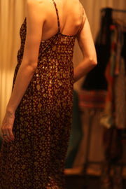 LILY SILK DRESS MINI GREEN YELLOW FLORAL - sustainably made MOMO NEW YORK sustainable clothing, Boho Chic Dress slow fashion