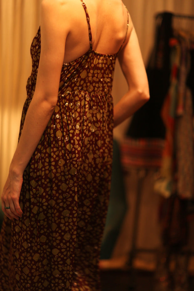 LILY SILK DRESS MINI GREEN YELLOW FLORAL - sustainably made MOMO NEW YORK sustainable clothing, Boho Chic Dress slow fashion