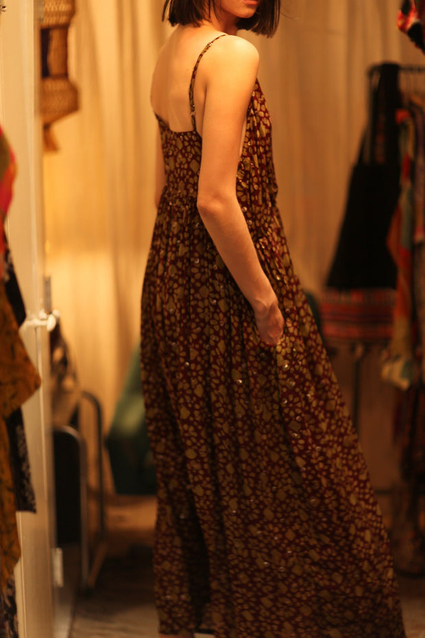 LILY SILK DRESS MINI GREEN YELLOW FLORAL - sustainably made MOMO NEW YORK sustainable clothing, Boho Chic Dress slow fashion