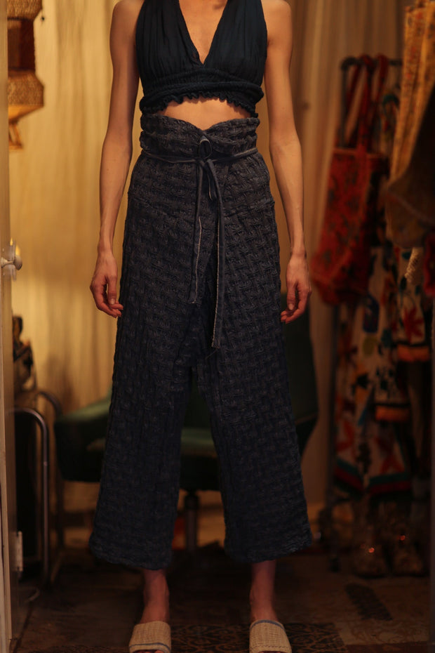 LUKE FISHERMAN TROUSERS DEEP BLUE - sustainably made MOMO NEW YORK sustainable clothing, denim slow fashion