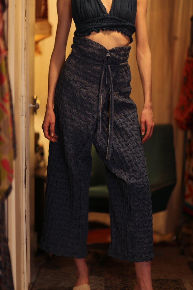LUKE FISHERMAN TROUSERS DEEP BLUE - sustainably made MOMO NEW YORK sustainable clothing, denim slow fashion