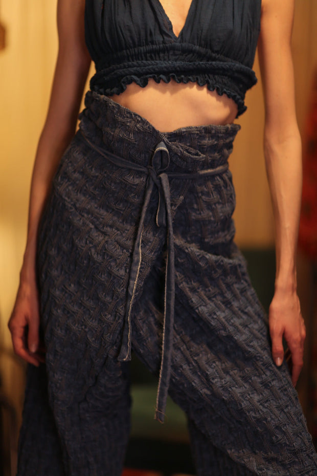 LUKE FISHERMAN TROUSERS DEEP BLUE - sustainably made MOMO NEW YORK sustainable clothing, denim slow fashion