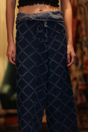 LUKE FISHERMAN TROUSERS FRINGED - sustainably made MOMO NEW YORK sustainable clothing, denim slow fashion