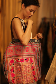 MALIK EMBROIDERED PATCHWORK BAG - sustainably made MOMO NEW YORK sustainable clothing, bag slow fashion