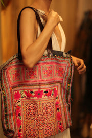 MALIK EMBROIDERED PATCHWORK BAG - sustainably made MOMO NEW YORK sustainable clothing, bag slow fashion