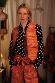 MARLENE KANTHA GILET CARROT - sustainably made MOMO NEW YORK sustainable clothing, coatandjacket slow fashion