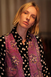 MARLENE KANTHA GILET LAVENDER FIELD - sustainably made MOMO NEW YORK sustainable clothing, coatandjacket slow fashion