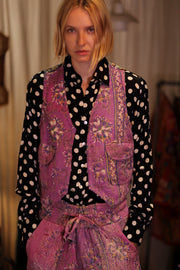 MARLENE KANTHA GILET LAVENDER FIELD - sustainably made MOMO NEW YORK sustainable clothing, coatandjacket slow fashion