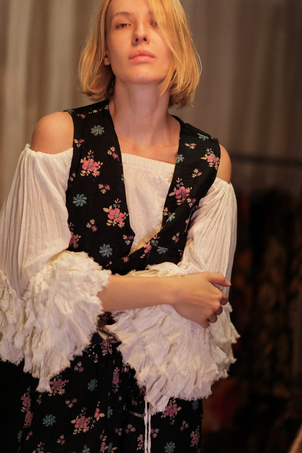 MARLENE KANTHA GILET MINI BOUQUET - sustainably made MOMO NEW YORK sustainable clothing, coatandjacket slow fashion