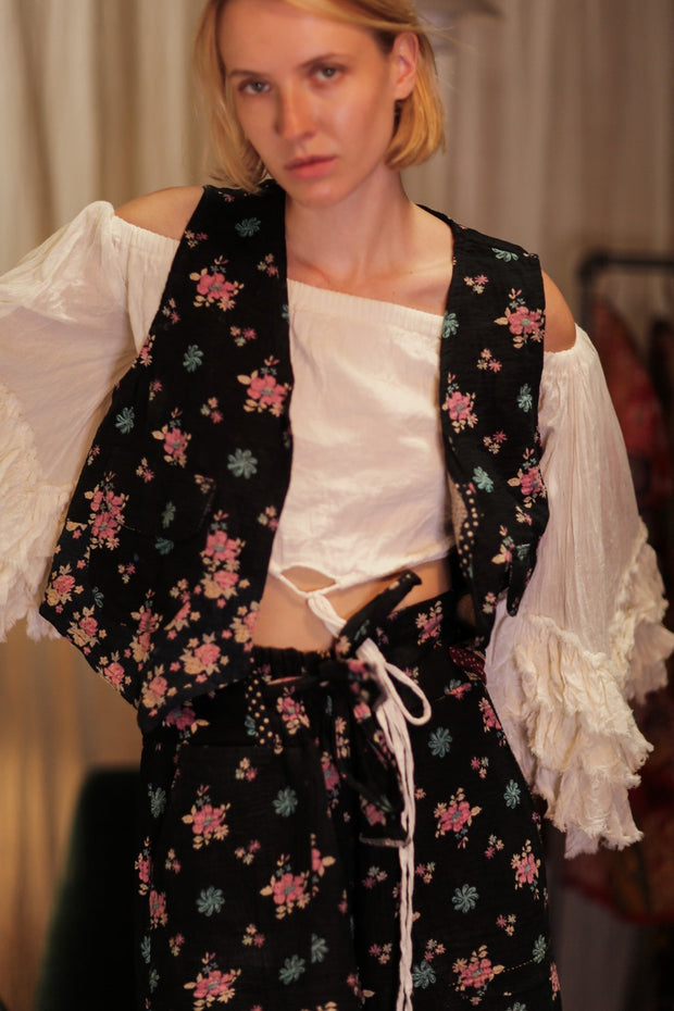 MARLENE KANTHA GILET MINI BOUQUET - sustainably made MOMO NEW YORK sustainable clothing, coatandjacket slow fashion