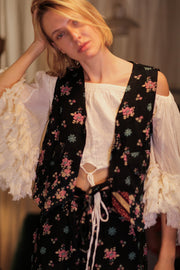 MARLENE KANTHA GILET MINI BOUQUET - sustainably made MOMO NEW YORK sustainable clothing, coatandjacket slow fashion