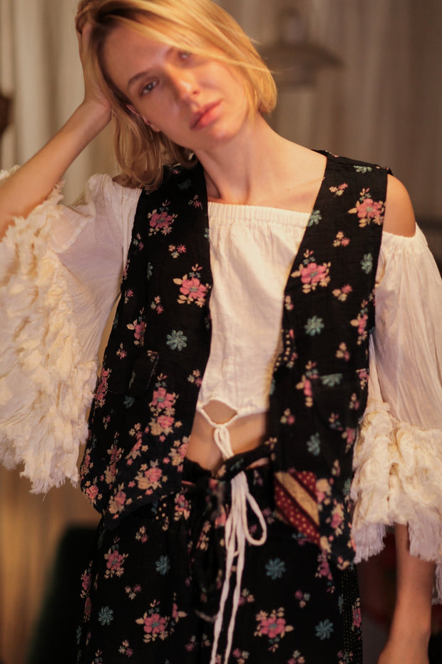 MARLENE KANTHA GILET MINI BOUQUET - sustainably made MOMO NEW YORK sustainable clothing, coatandjacket slow fashion