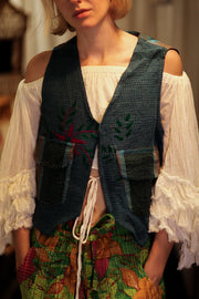 MARLENE KANTHA GILET TARTAN - sustainably made MOMO NEW YORK sustainable clothing, coatandjacket slow fashion